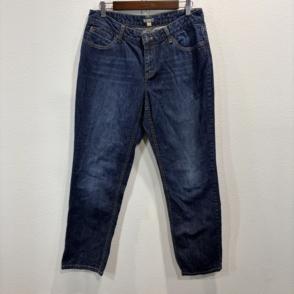 J. Jill Denim Curvy Fit Straight Jeans Blue Size 8 Medium Wash Mid Rise 5-Pocket